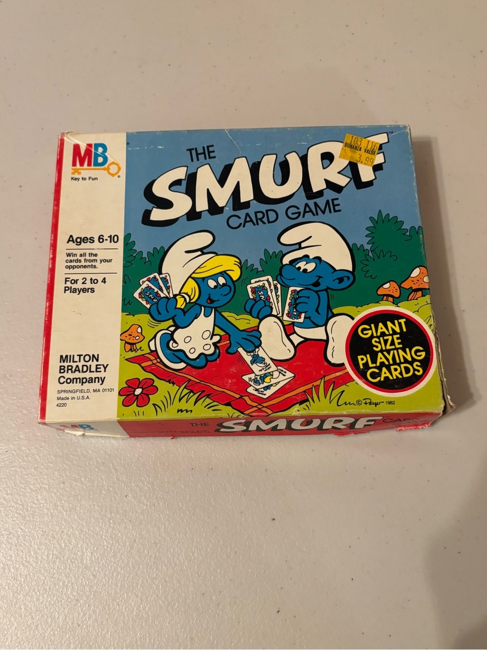 Vintage Milton Bradley The Smurfs Card Game - has instructions and 39 cards